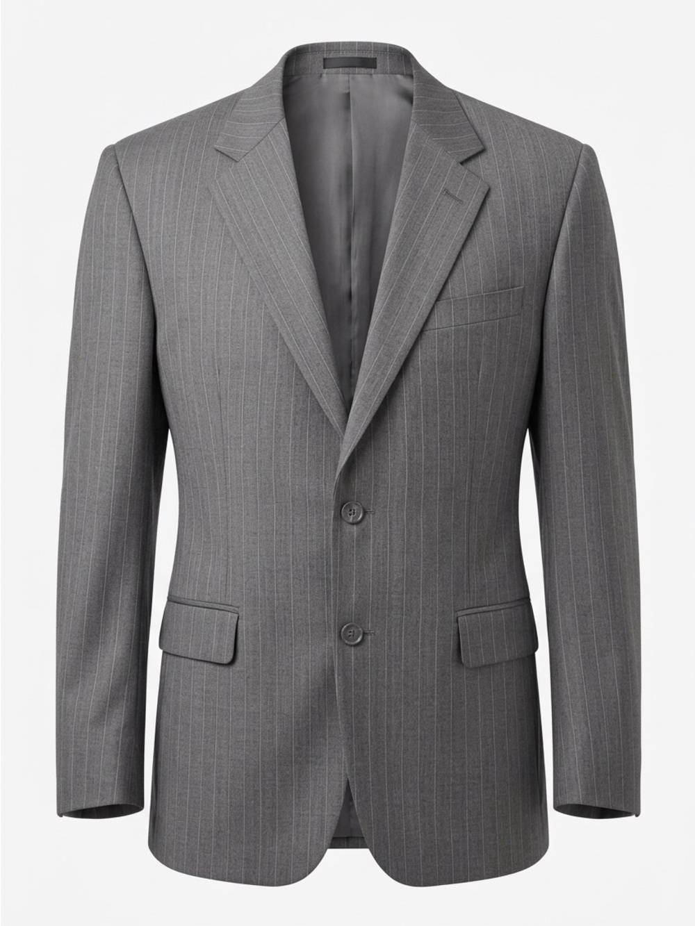 Oleg Cassini Gray Pinstripe Two-Button Suit Jacket